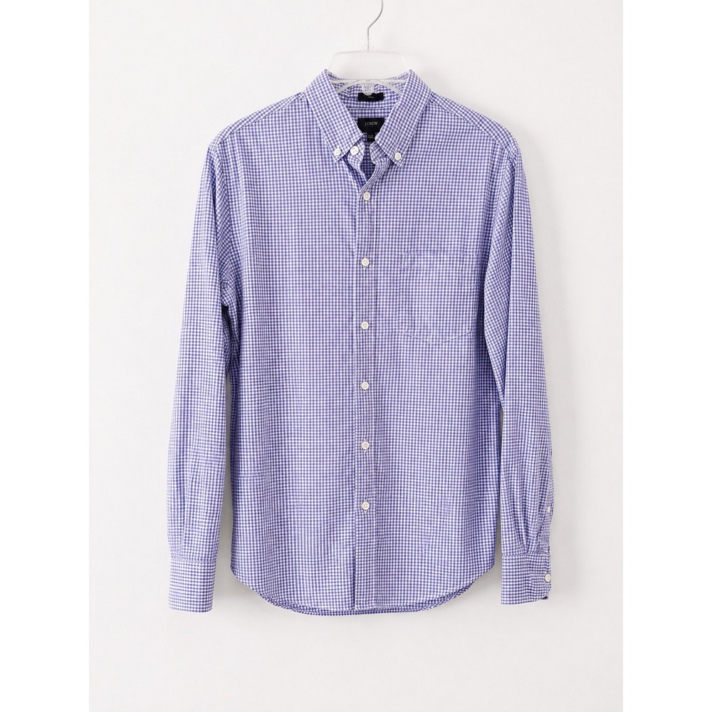 J.Crew Mens M Slim Fit Purple Gingham Shirt Preppy Ivy Old Money Classic
